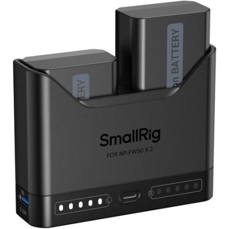 SmallRig 5488 - zestaw TURBO, dwukanałowa ładowarka, 2x akumulator Sony NP-FW50